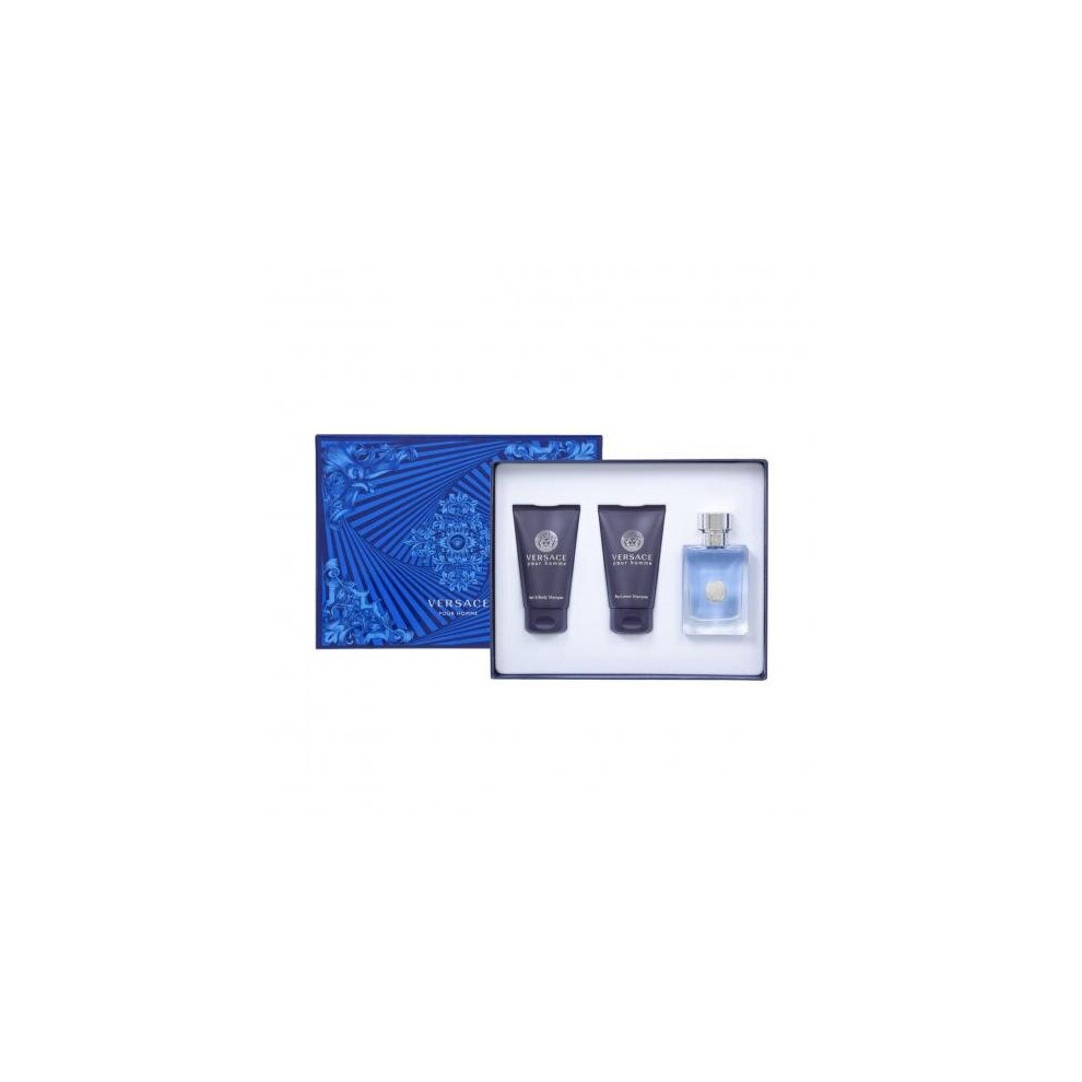 Versace Pour Homme 3 Pcs Set: 1.7 Edt Sp + 1.7 Shampoo + 1.7 Body Wash