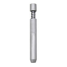 (Silver) Portable Tobacco Herb One Hitter Pressing Metal Spring Pipe Rod Metal Smoke Pipe