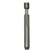 (Black) Portable Tobacco Herb One Hitter Pressing Metal Spring Pipe Rod Metal Smoke Pipe