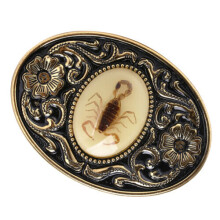 Fashion Retro Western Cowboy Antique 3D Amber Scorpion Belt Buckle Men's Belt