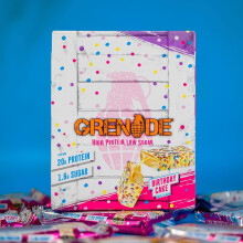 Grenade Birthday Cake High-Protein Bar - 20g+ Protein, 1.6g Sugar, Triple-Layer, Informed Sport, 12 x 60 g