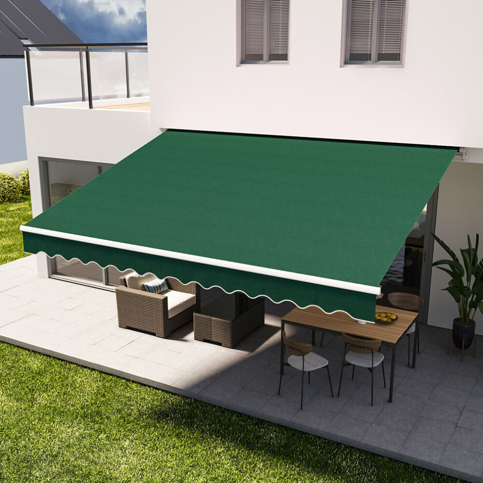 Manual Retractable Patio Awning Top Fabric UV Sunroof Outdoor Shade Wall Canopy