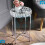 Silver Crystal Mirrored Tray Table Removable Top Home Bedroom Decor 2