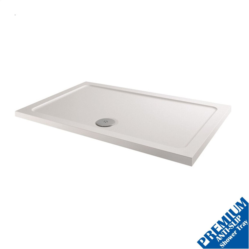 1200x700mm Shower Tray Rectangular Low Profile Premium Anti-Slip FREE Waste