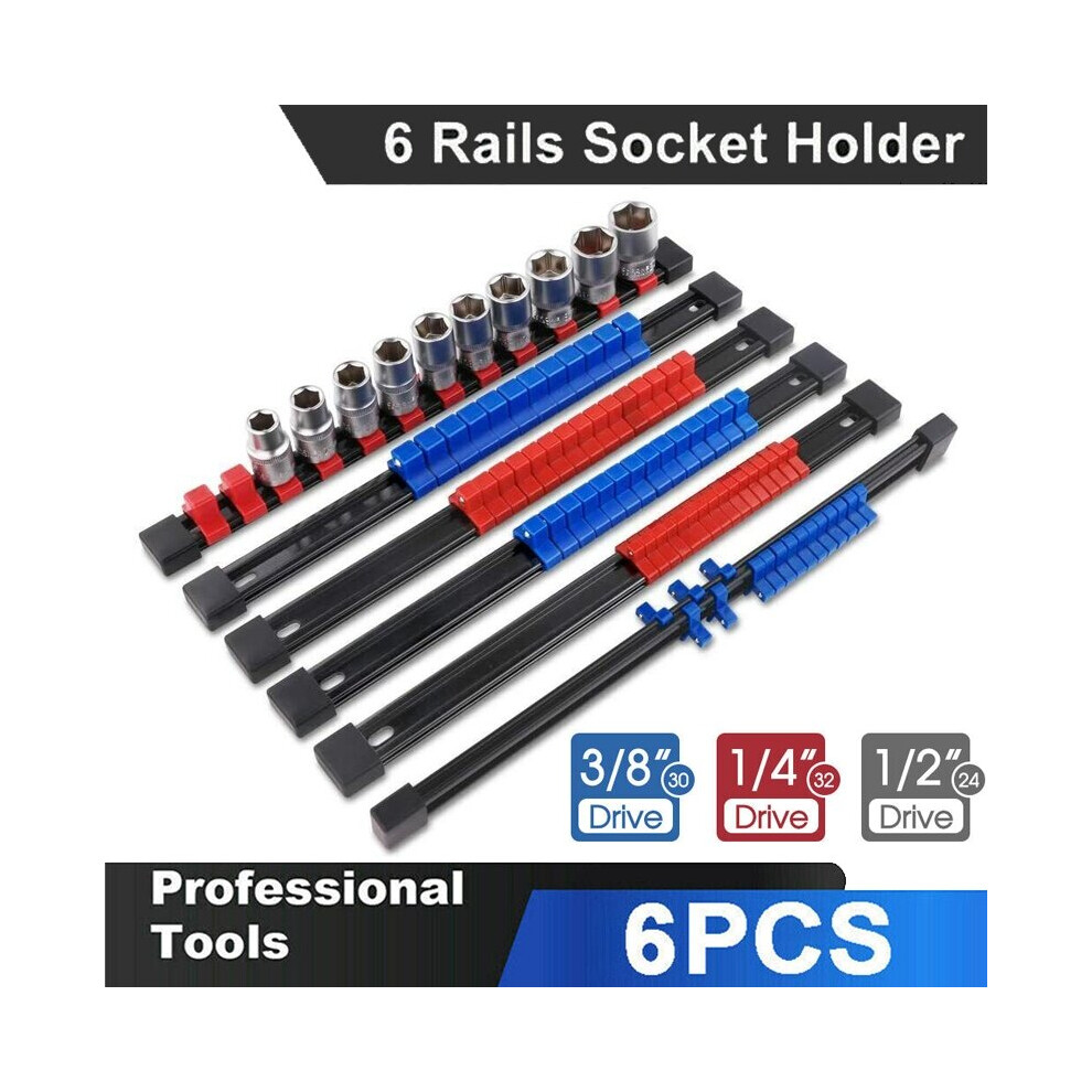 6Pcs Socket Rail Clips Drive Bits Clip Tray Rack Holder Organizer 135797115054