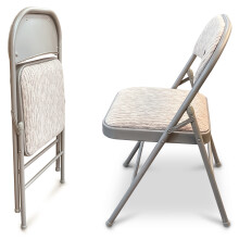 (1 x Chair) FABRIC PADDING FOLDING CHAIR DELUXE STRONG METAL FRAME OFFICE WITH BACK REST NEW