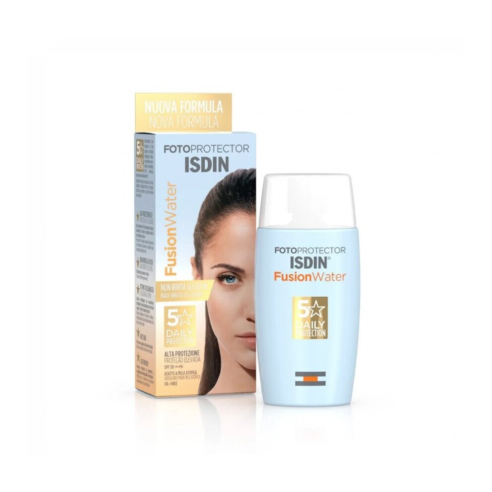 ISDIN Fotoprotector Fusion Water SPF50 Sunscreen, Skin Care, Face Cream, Moisturising , 50ml