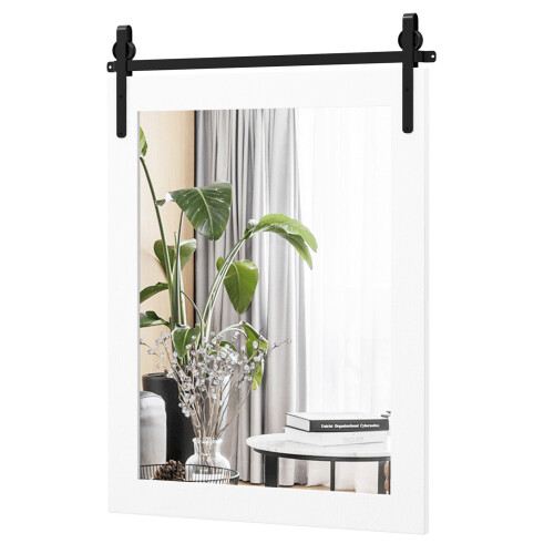Costway Farmhouse Wall Mirror Decorative Vanity Mirror Wall Mounted Mirror