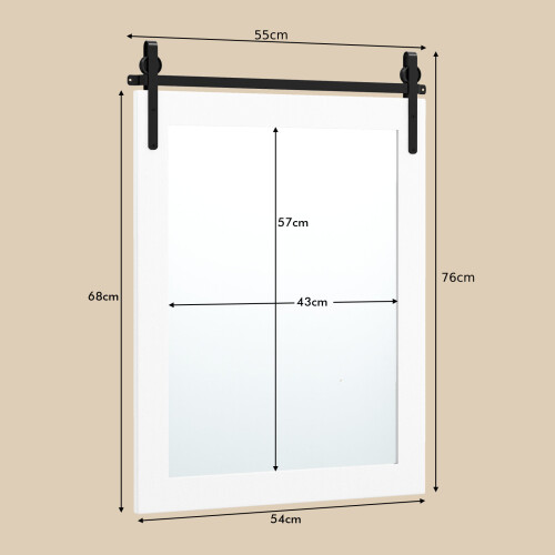 Costway Farmhouse Wall Mirror Decorative Vanity Mirror Wall Mounted Mirror 1