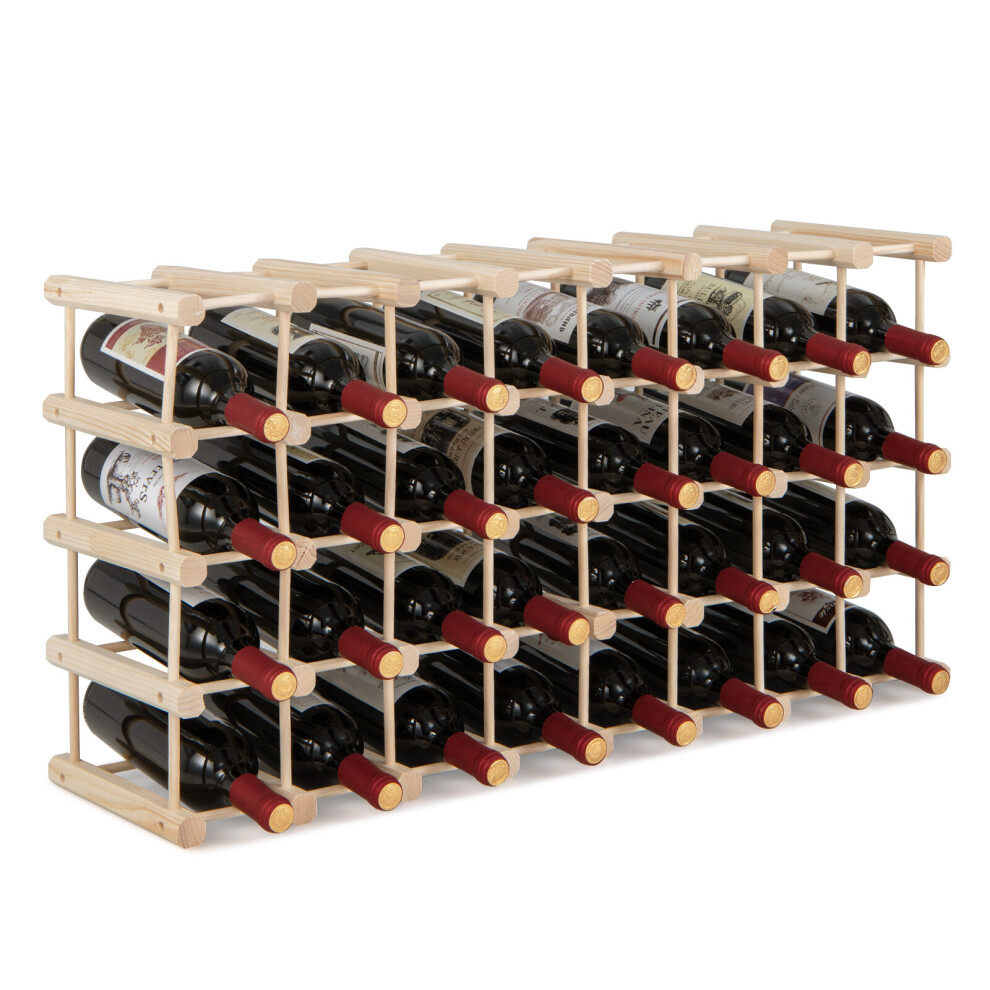 Photos - Other Furniture Costway Wooden Wine Rack 36-bottle Modular Wind Holder Display Shelf Storage 