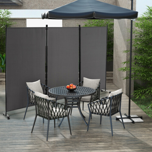 Costway 3 Panel Room Divider on Wheels 180cm Tall Rolling Privacy Screens 2