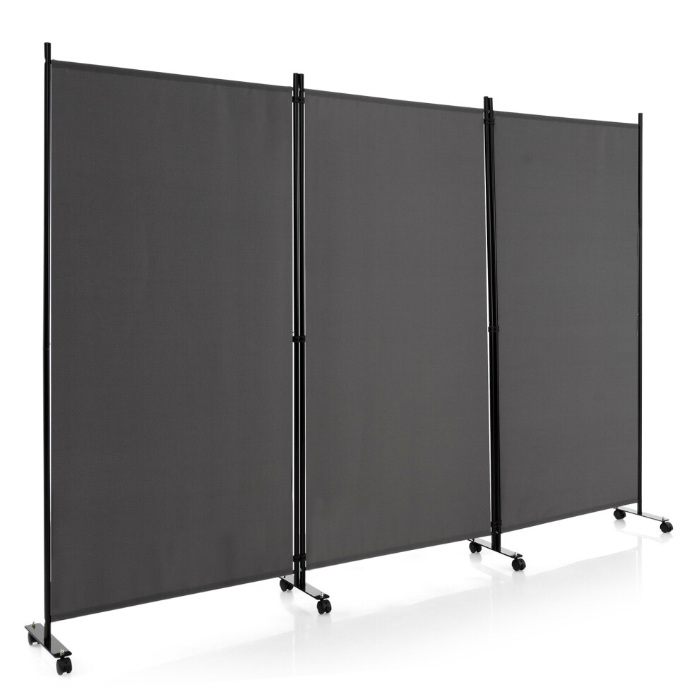 3 Panel Room Divider on Wheels 180cm Tall Rolling Privacy Screens