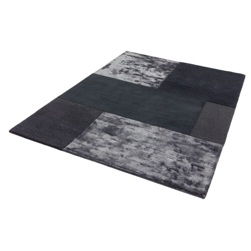 (Large 160x230cm) Tate Tonal Textures rugs in Charcoal 2