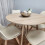 Round Oak Effect Kitchen Dining Table With 4 Cream Tulip Chairs Set 10