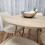 Round Oak Effect Kitchen Dining Table With 4 Cream Tulip Chairs Set 12