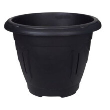 Black Round Venetian Decorative Plastic Garden Flower Planter Pot 33cm