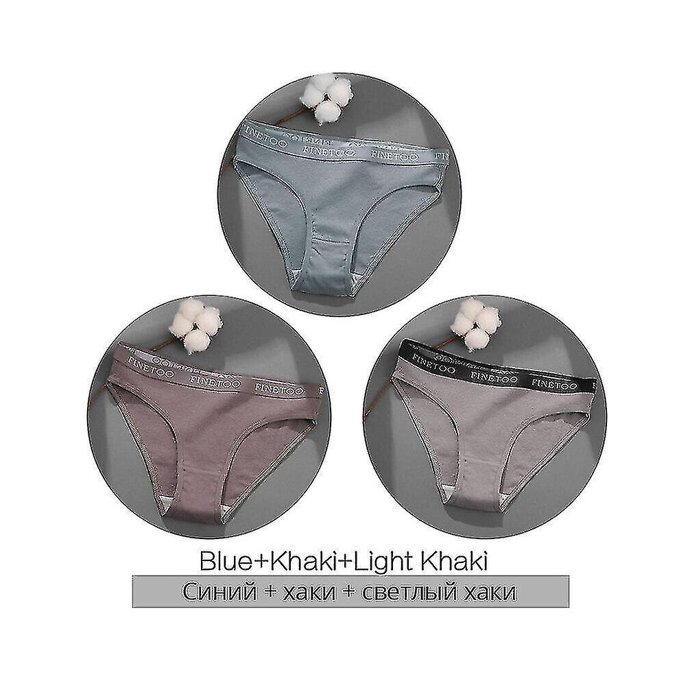Finetoo 3pcs/set Women's Underwear Cotton Panty Sexy Panties