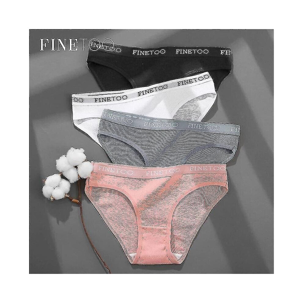 Cheap FINETOO 3PCS/Set Women's Underwear Cotton Panty Sexy Panties