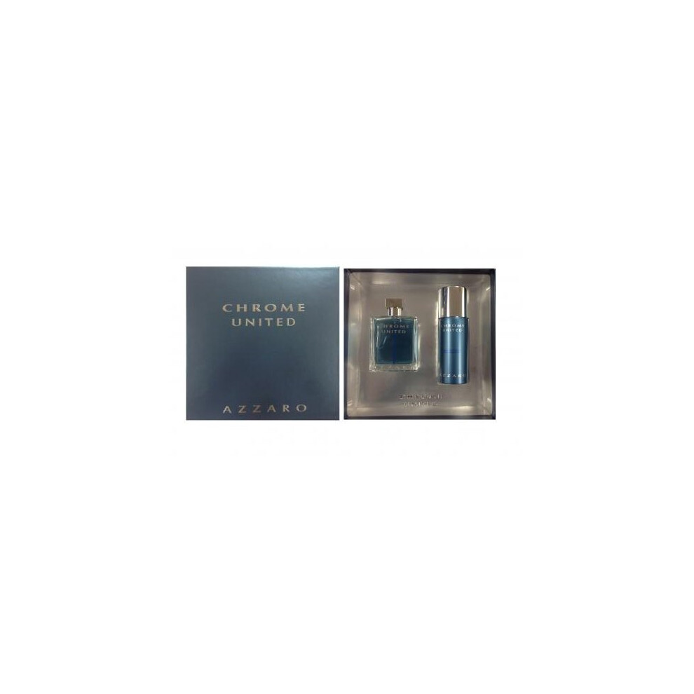 Azzaro Chrome United 2 Pcs Set: 3.4 Edt Sp + 5 Oz Deodorant Sp