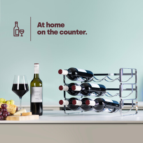 LIVIVO (SILVER) LIVIVO Stackable Wine Rack - Stylish Metal Storage Display for 8 Bottles 2
