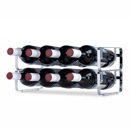 LIVIVO (SILVER) LIVIVO Stackable Wine Rack - Stylish Metal Storage Display for 8 Bottles