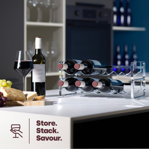 LIVIVO (SILVER) LIVIVO Stackable Wine Rack - Stylish Metal Storage Display for 8 Bottles 1