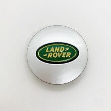 4 X Land Rover/Sport/Evoque/Discovery CENTRE CAPS WHEEL HUB silver/green 63mm