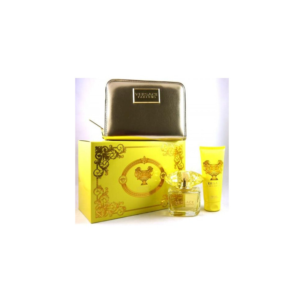 Versace Yellow Diamond 3 Pcs Set: 3 Oz Edp Sp