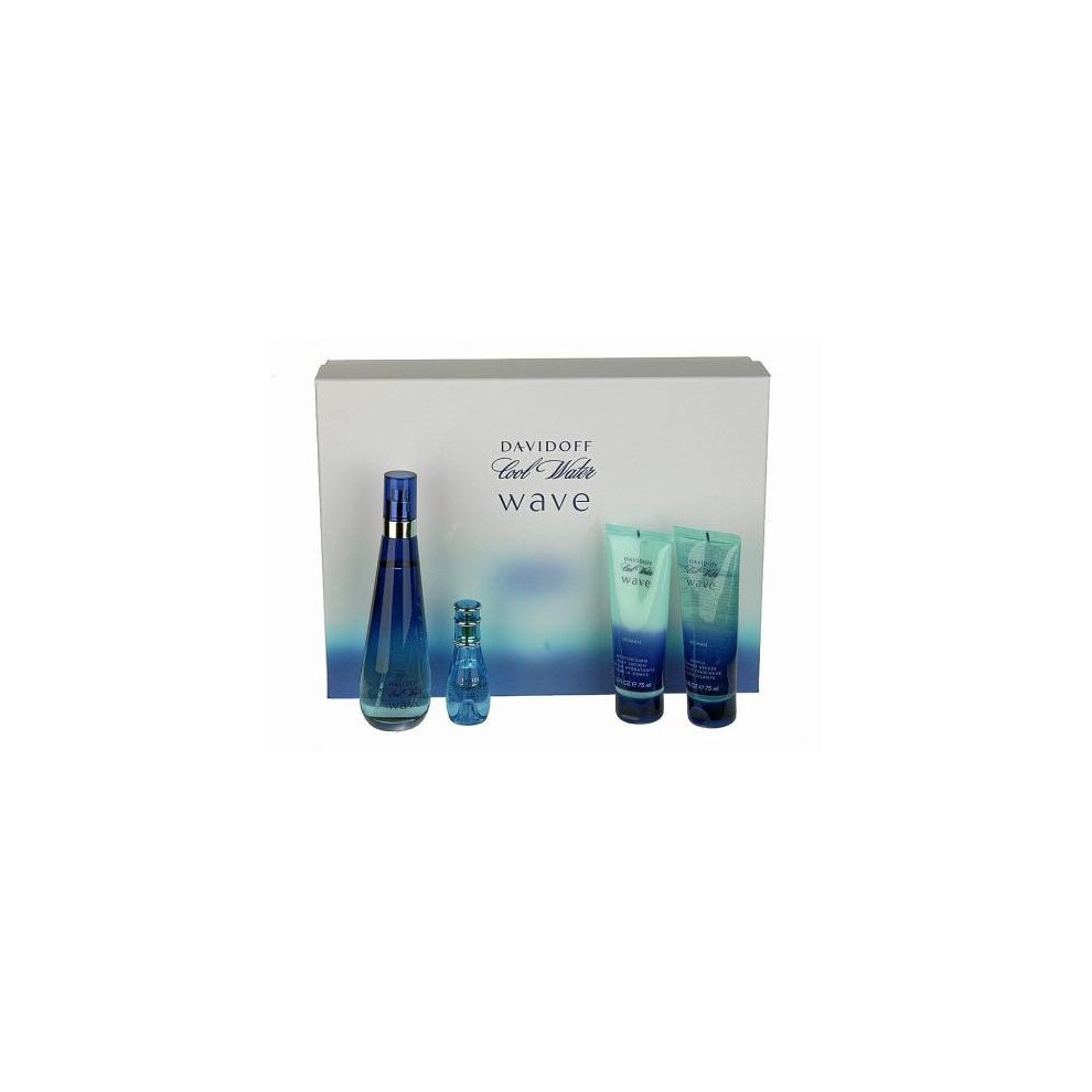 Coolwater Wave 4 Pcs Set For Women: 3.4 Edt Sp + 2.5 B/L + 2.5 S/G + 15Ml Edt Sp