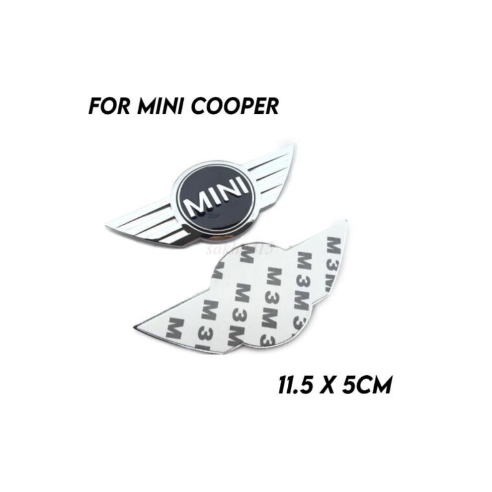 Newjass Mini Cooper R56 R53 R50 Wing Emblem Bonnet Hood Trunk Rear Boot Badge