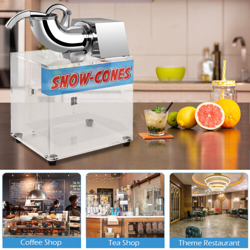 Costway Electric Ice Cone Maker Shaved Ice Machine w / Dual Blades & Large Box 1