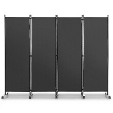 4 Panel Room Divider 172cm Tall Rolling Privacy Screens on Wheels