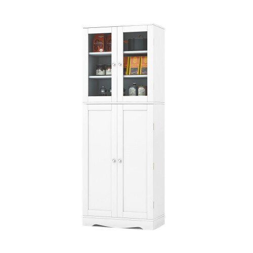 Kitchen Pantry Cupboard Wooden Tall Storage Display Organizer