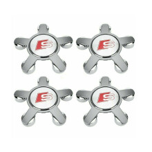 4x AUDI ALLOY WHEEL CENTER STAR CAPS BADGES A3 A4 A5 A6 A7 A8 135MM
