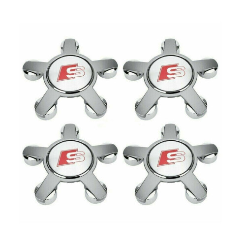 4x AUDI ALLOY WHEEL CENTER STAR CAPS BADGES A3 A4 A5 A6 A7 A8 135MM