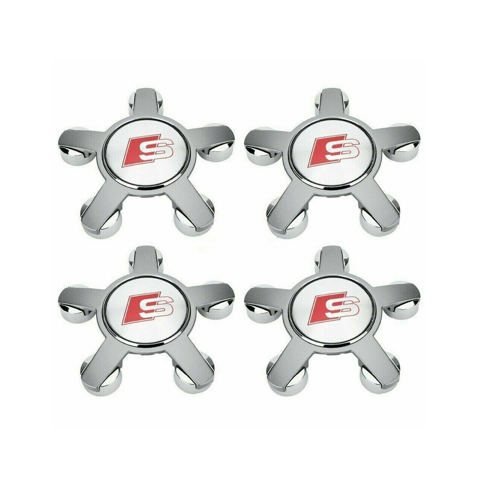 4x AUDI ALLOY WHEEL CENTER STAR CAPS BADGES A3 A4 A5 A6 A7 A8 135MM