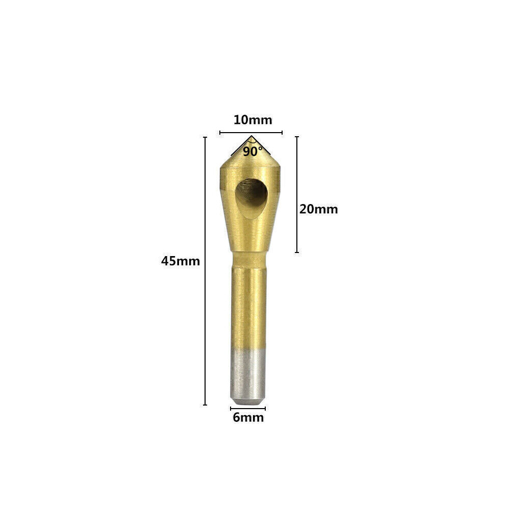 ( 2-5) Countersink Deburring Drill Bit Chamfer Drill Hss Metal Taper Hole Ti-Coated 970447361401