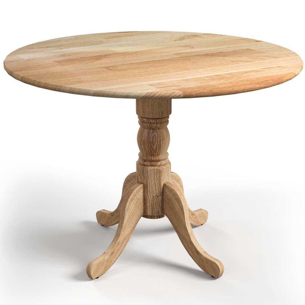 Kitchen Wooden Dining Table Round Table W/Curved Trestle Legs 4-person