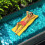 Costway Floating Water Mat Swimming Pool Float Pad w/ Rolling Pillow Design 4