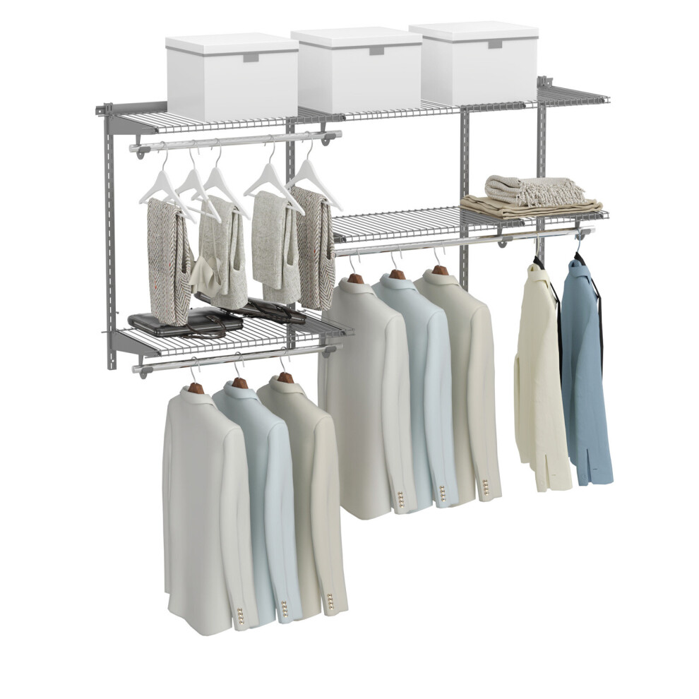 Custom Closet Organizer Kit System Wall Mounted Adjustable Closet