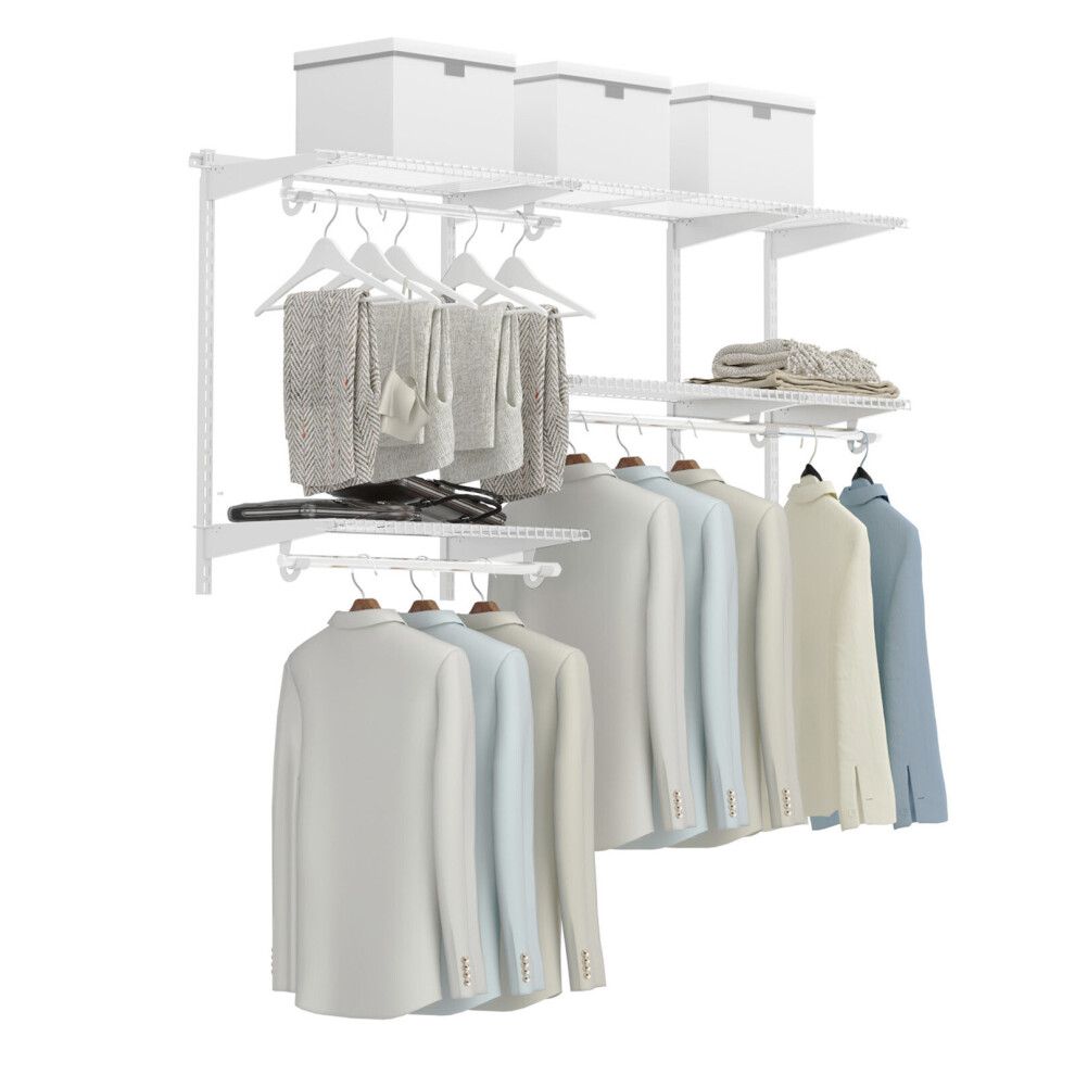 Custom Closet Organizer Kit System Wall Mounted Adjustable Closet