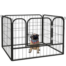 Pawhut Pet Playpen Dog Kennel w/Door Latches Metal In/Outdoor Use 82Lx82Wx60Hcm