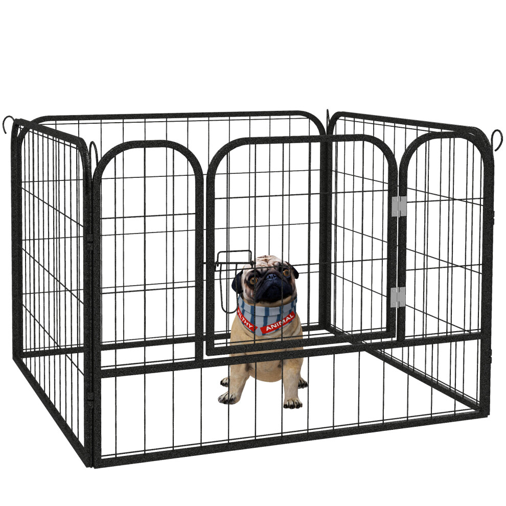 Pawhut Pet Playpen Dog Kennel W/Door Latches Metal In/Outdoor Use 82Lx82wx60hcm