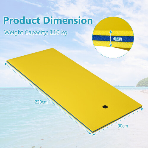 Costway Floating Water Mat Swimming Pool Float Pad w/ Rolling Pillow Design 1