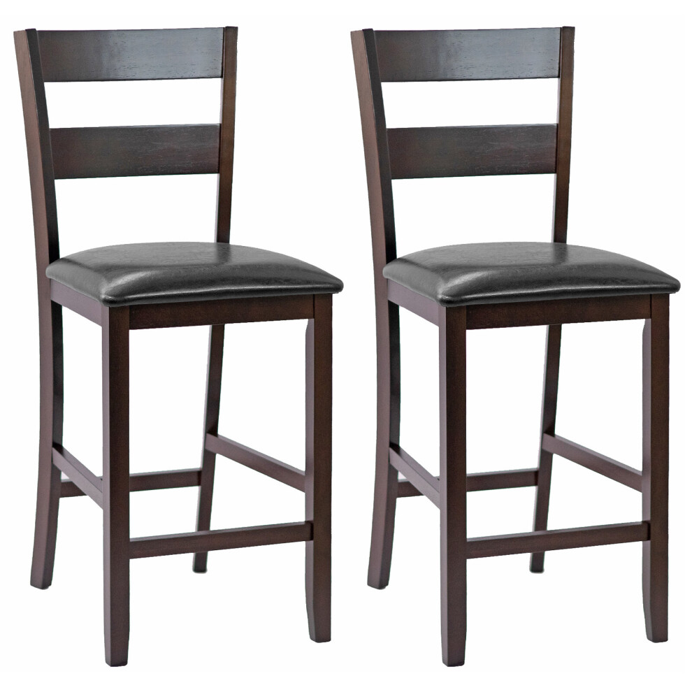 2 Pcs Upholstered Bar Stools Kitchen Dining Pub Chairs Bar Chair