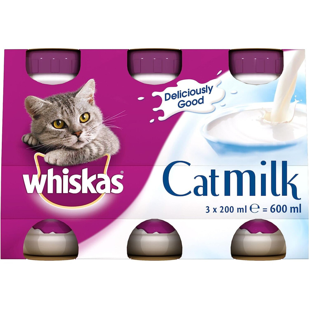 Whiskas Cat Milk 15 x 200 ml bottles, Complementary Cat Food for Kittens over aged 6 weeks