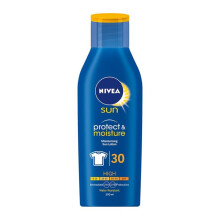 NIVEA SUN Protect and Moisture Lotion SPF30 (200ml), Moisturising Suncream with SPF30, Advanced Sunscreen Protection, Water-Resistant Suncream