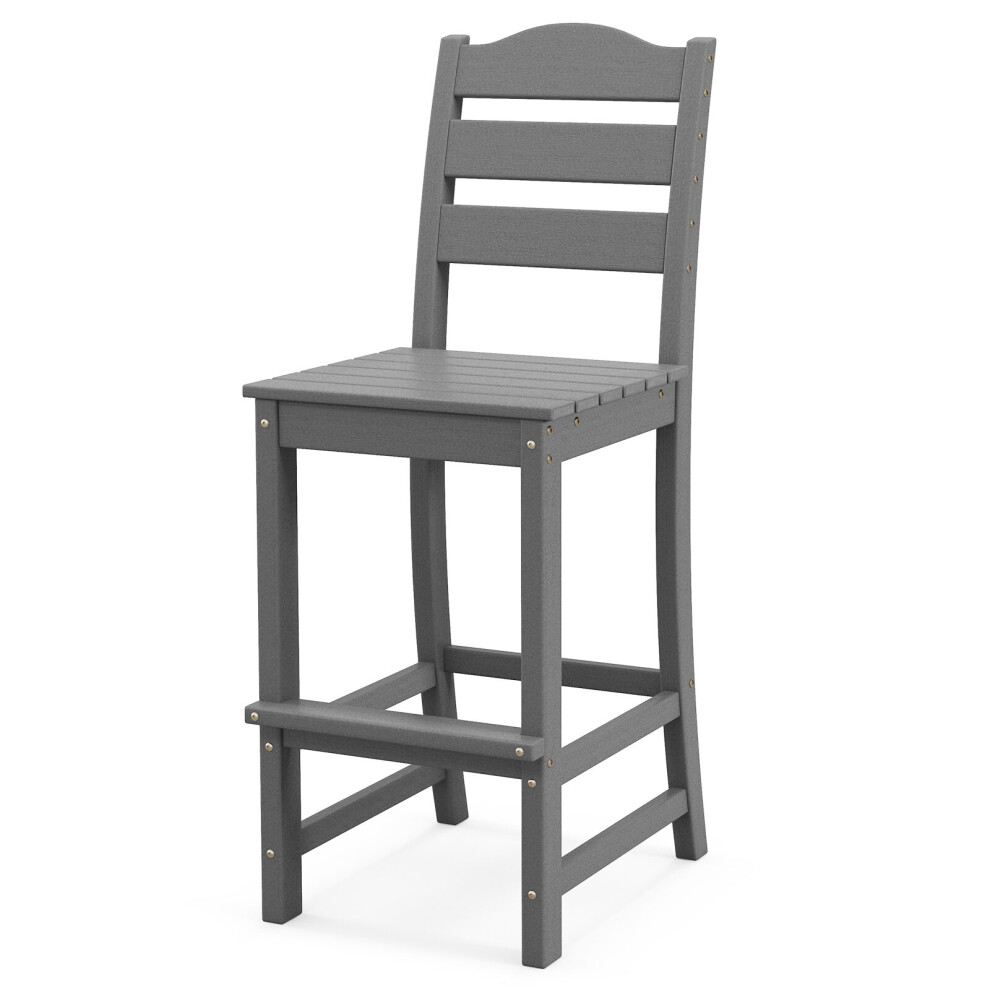 Outdoor Bar Stool Tall Pub Chair Kitchen Dining Chair w/Footrest &Back