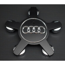 Audi 135mm Matte Black Wheel Rim Spyder Center Hub Caps 4PC 4F0601165N