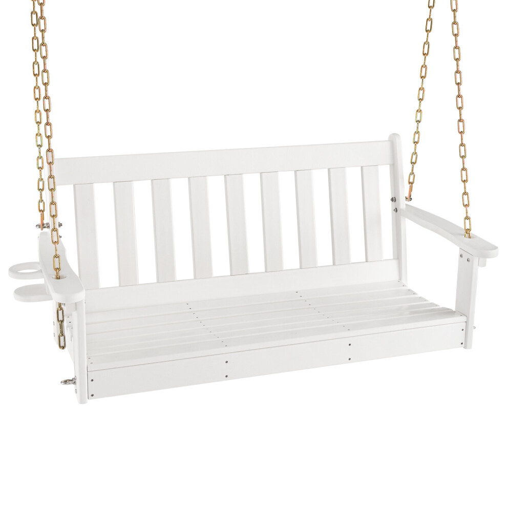 HDPE Porch Swing Outdoor Patio Hanging Chair w/ Adjustable Chain